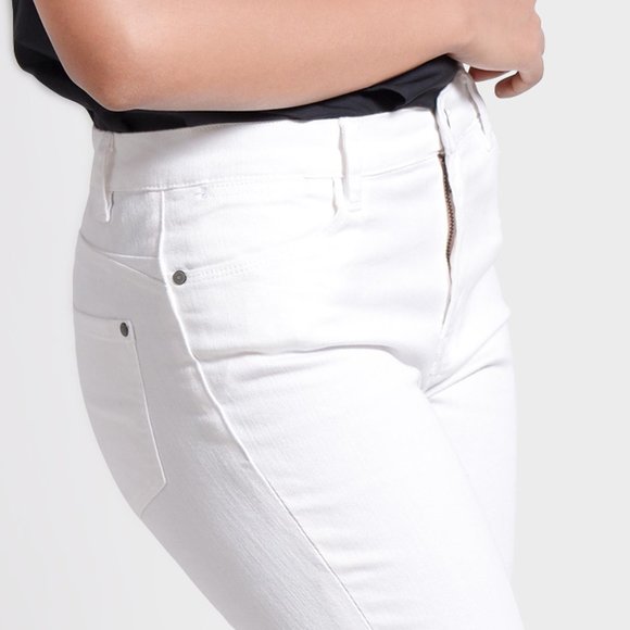 OLGYN Women’s Stretch White Denim Pant Skinny Fit - Picture 4 of 5